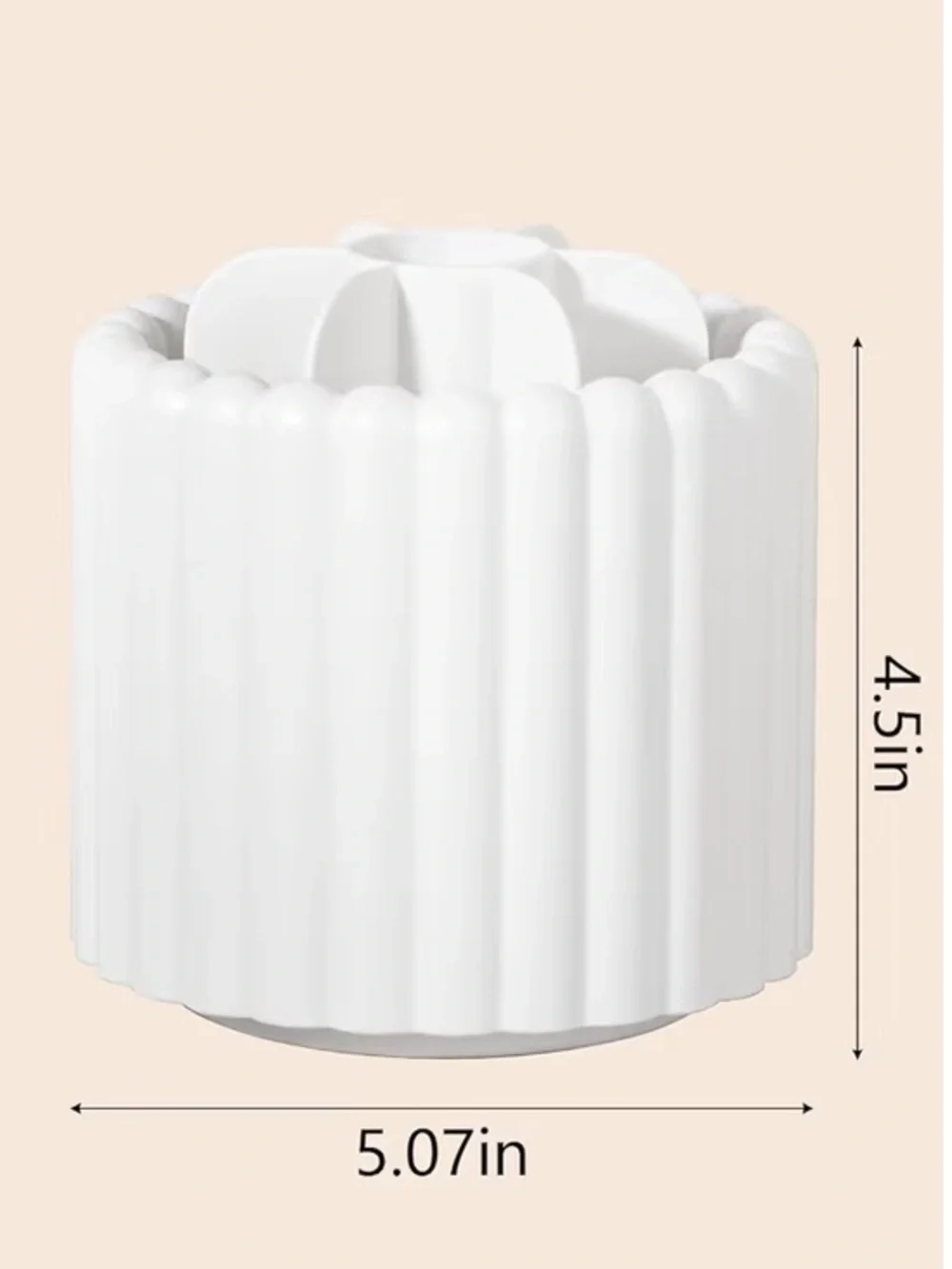 NEW 360 Rotating Makeup Brush Holder 7 Slots Removable Pen Holder White